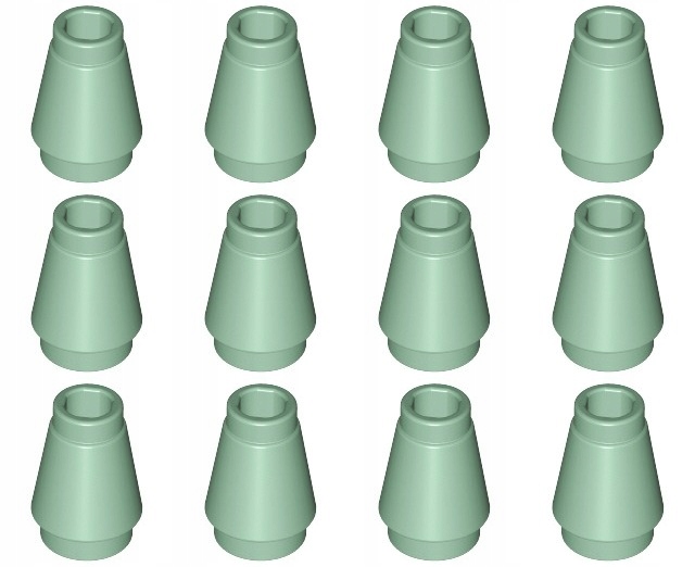 

Lego 4589b Stożek 1x1 sand green Nowy (3g) 12 szt.