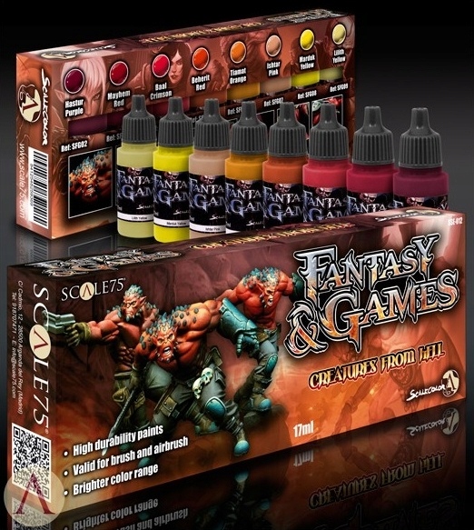 Scale75: Fantasy & Games Paint Set Creatures From Hell 8 farb akryl
