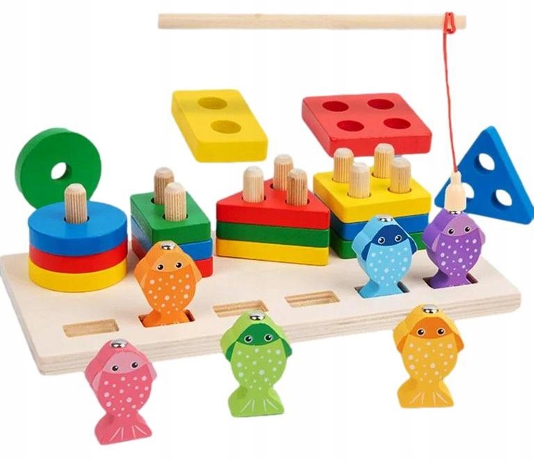 UKŁADANKA I RYBKI DREWNIANA ŁOWIENIE RYBEK NA MAGNES Bohater / Bajka Inny