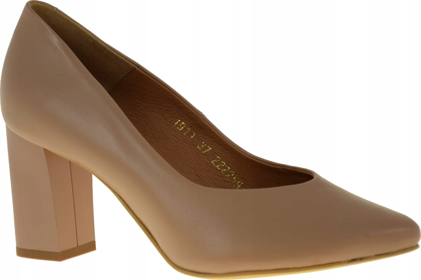 Exkluzivní Lodičky Na Podpatku Béžová Kůže 1911 Vel. 37