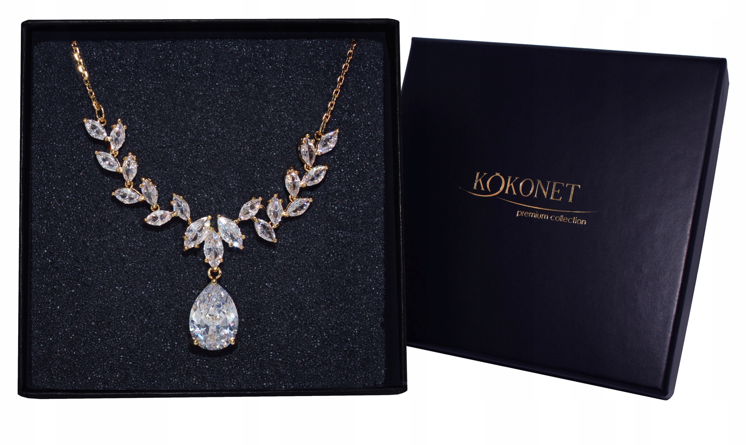 Pozłacany błyszczący naszyjnik REGULACJA swarovski