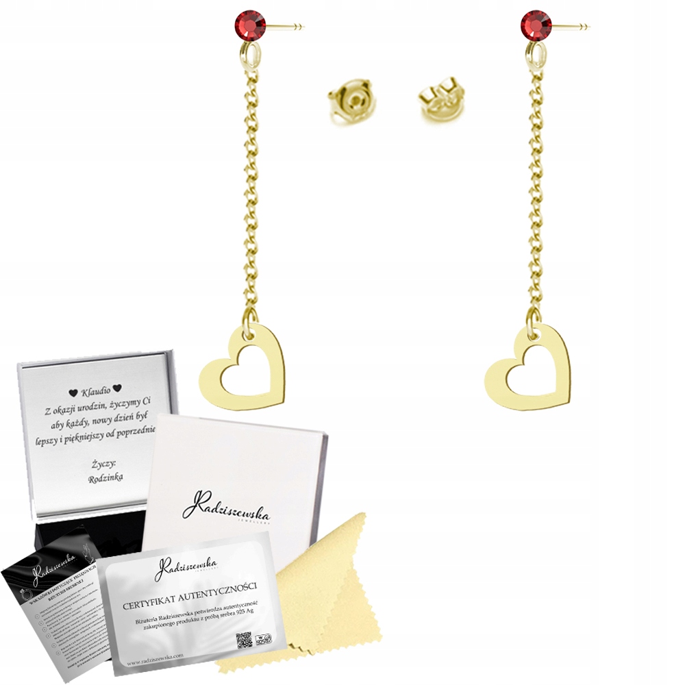 Zlaté Náušnice Se Srdíčky K Narozeninám 925 Dárek K Narozeninám Přání