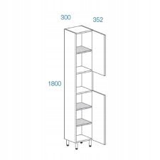 Słupek stojący LUPO biały szerokość 30 cm Typ stojące