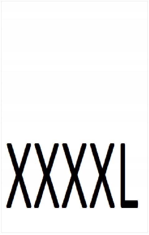 Wszywki Odzieżowe Metki 1x2cm 200szt rozmiar XXXXL