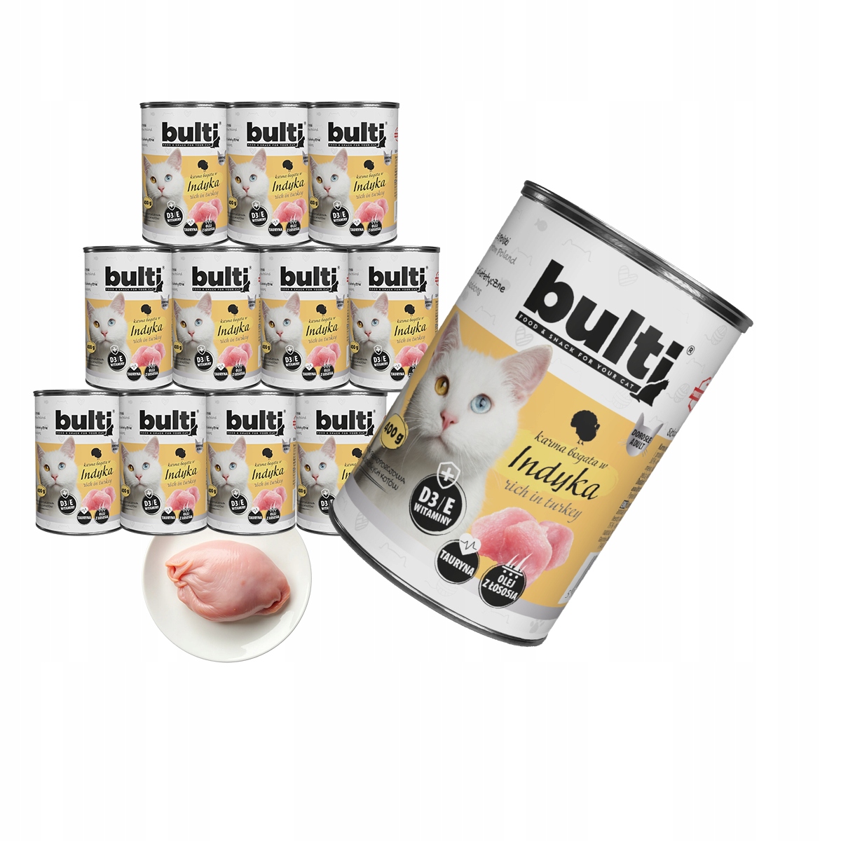 Levně Bulti Pro Kočky Krmivo luncheon meat s krůtou Set 12x400g