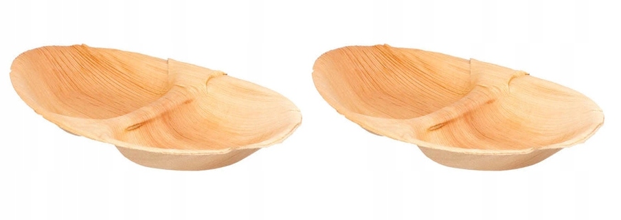 Podnosy na občerstvení z palmových listů dvoudílné 27x15x2,5 cm 25 Ks
