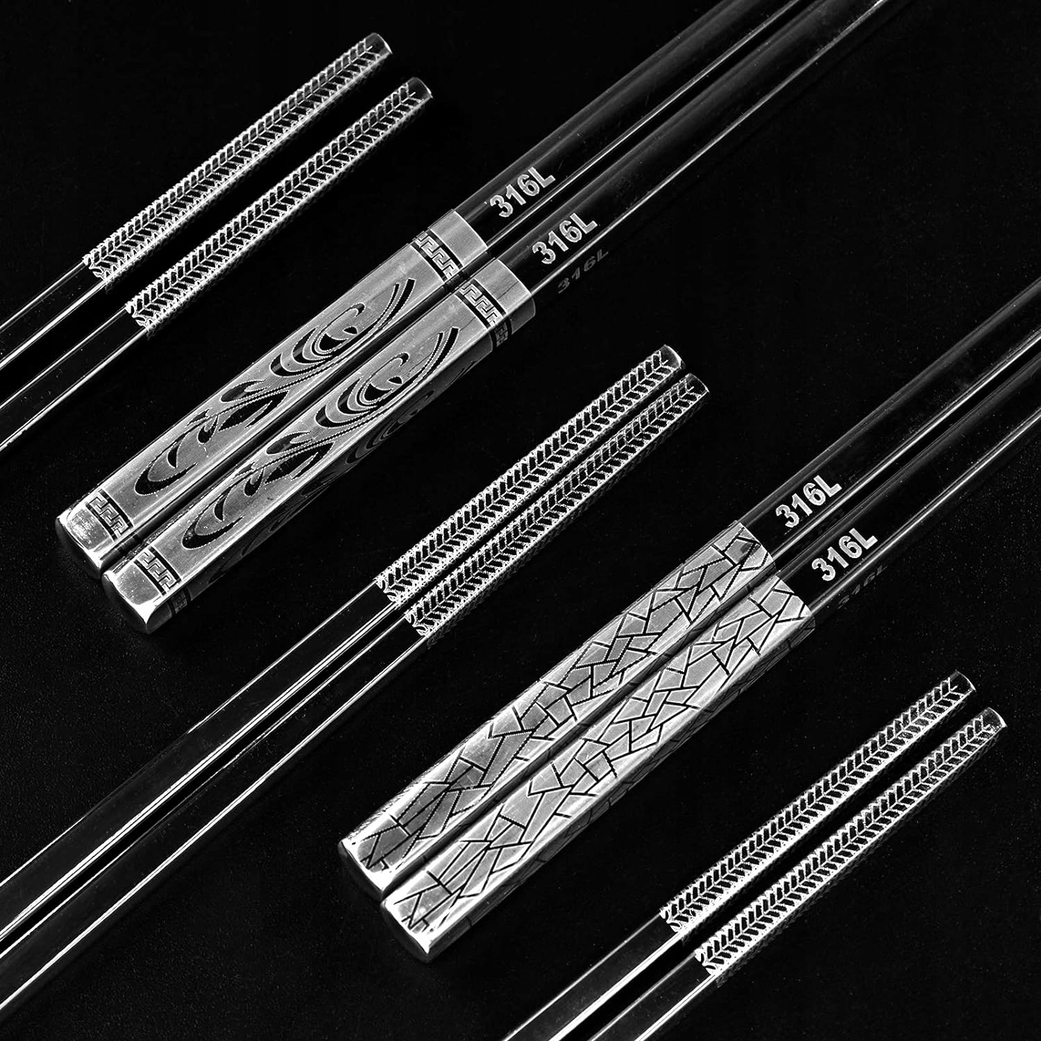 PAŁECZKI ZE STALI NIERDZEWNEJ DO SUSHI 5 PAR MIX WZORÓW Kod producenta HBG56