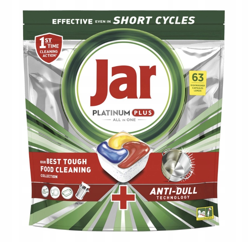 Levně Jar Platinum Plus kapsle do myčky nádobí 63 kusů