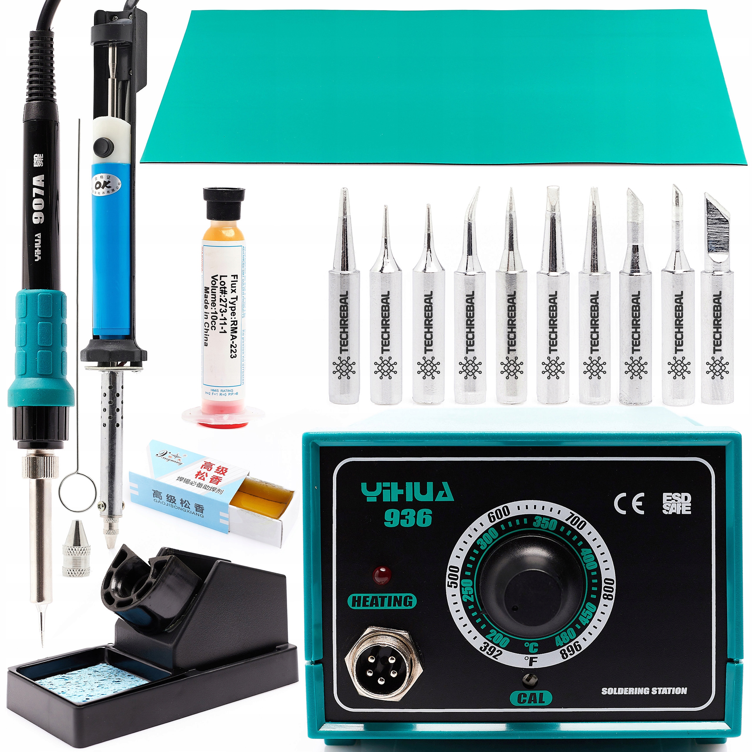 Zestaw Stacja Lutownicza Lutownica Yihua 936 40W Mata Odsysacz Elektryczny