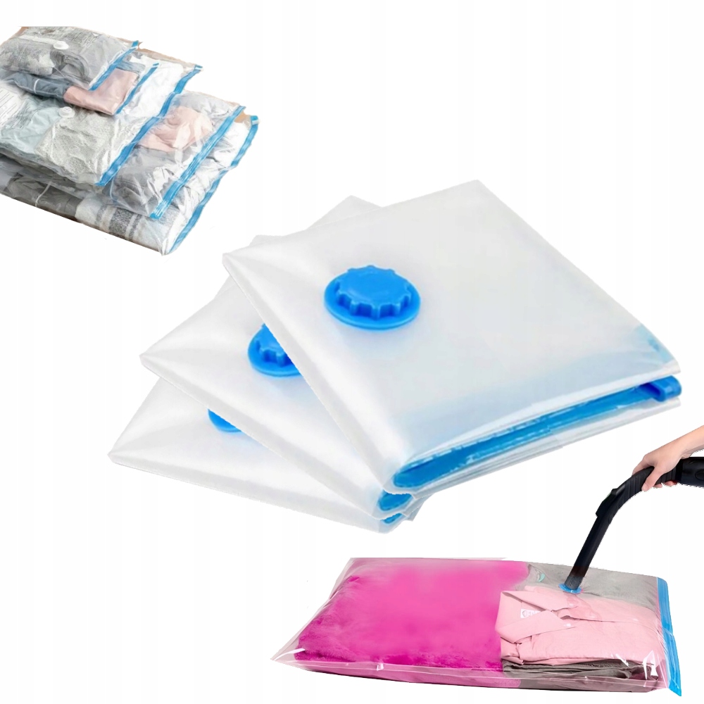 3 x Vákuový pytel 50 x 60 cm pro balení oblečení a věcí