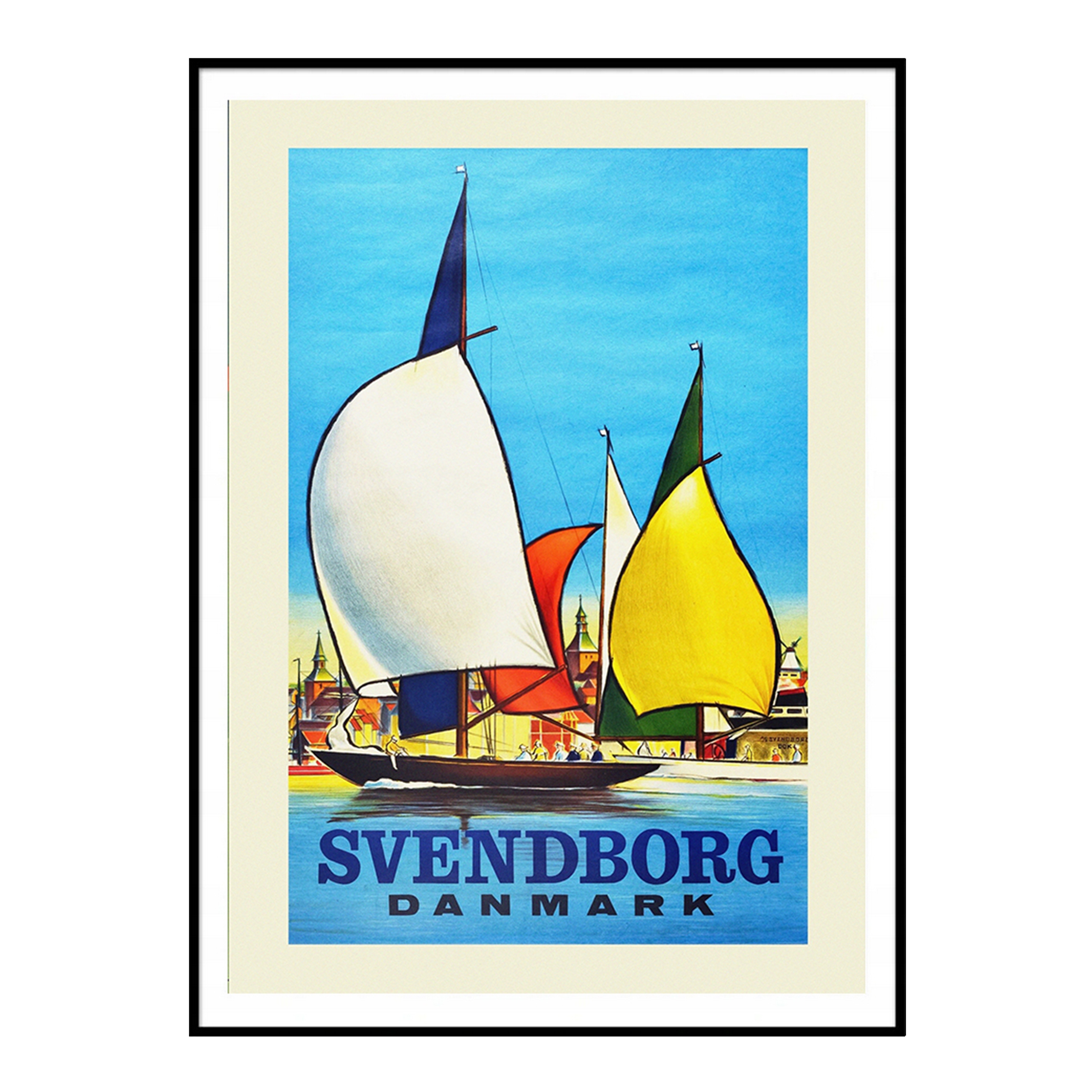 

Plakat Travel Dania Danmark Statek Vintage A3