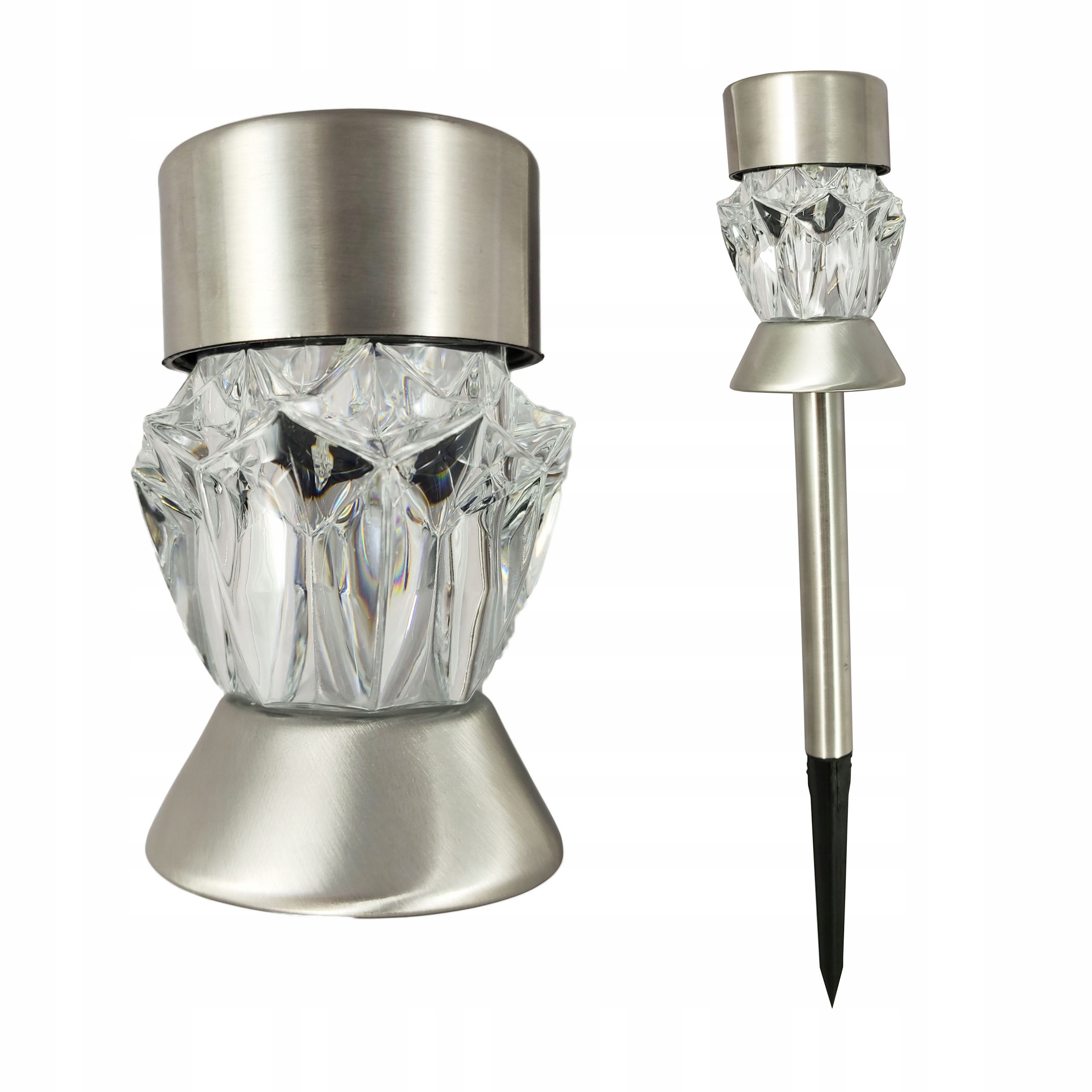 

Lampa Ogrodowa Solarna Kryształ 2 Led Biały i Rgb