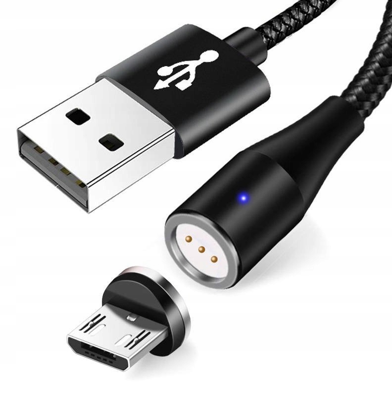 

Przewód Magnetyczny Micro Usb Led 5A Dane Czarny