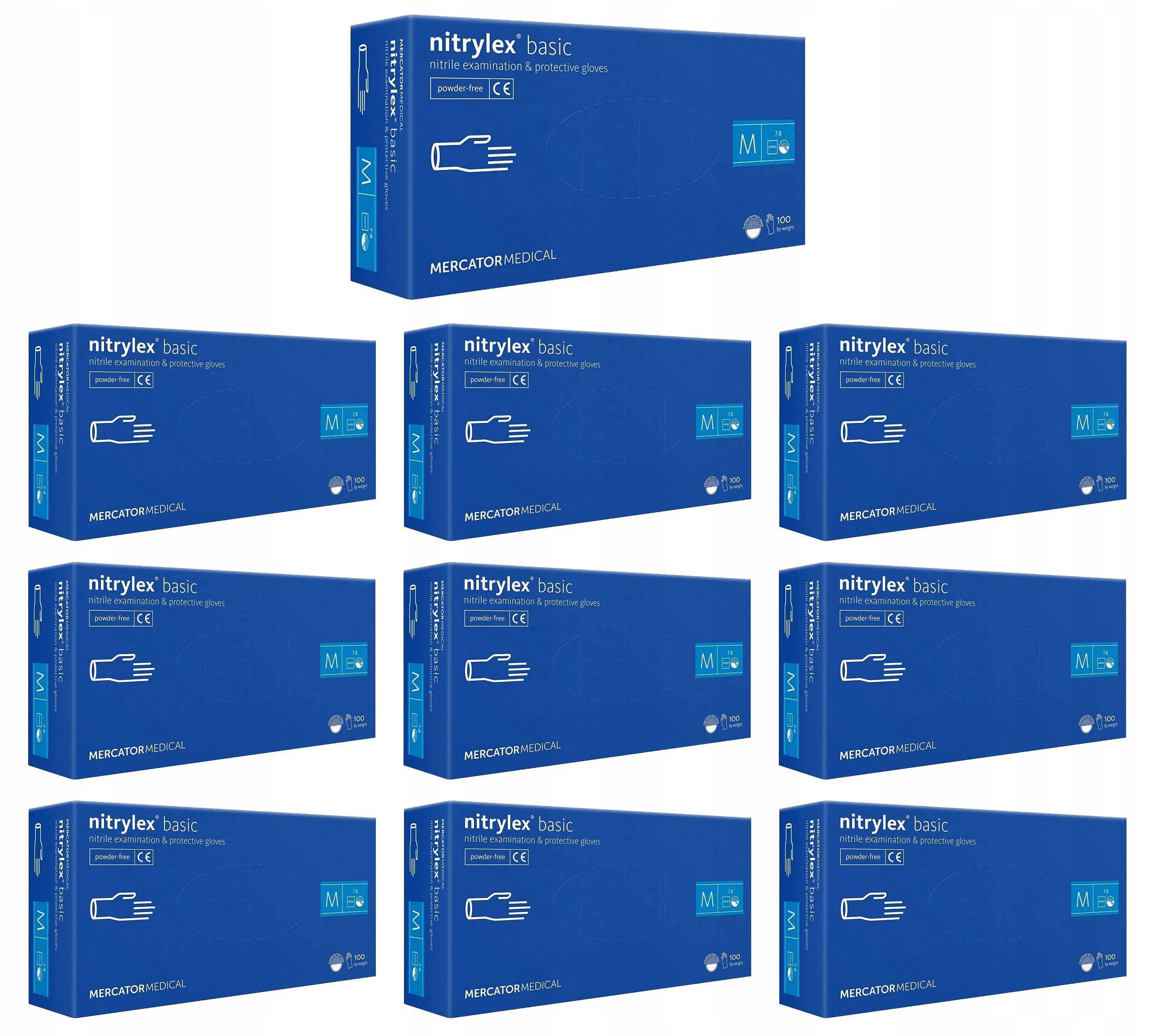 Nitrilové rukavice 100 ks Nitrylex Basic Dark Blue 8-M 10 ks