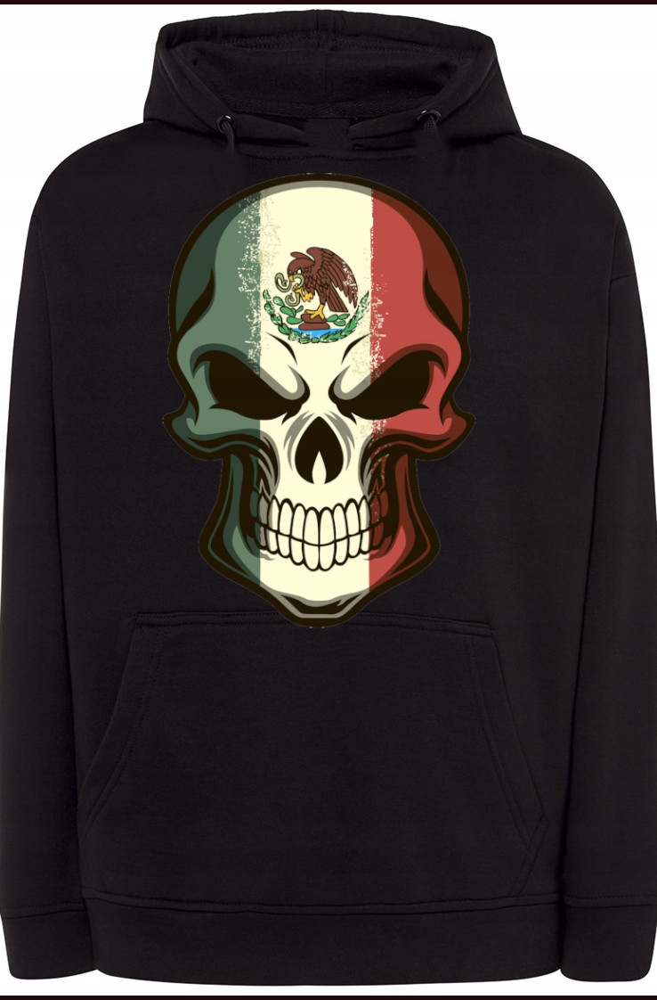 mikina s kapucí Módní lebka Mexická vel. S
