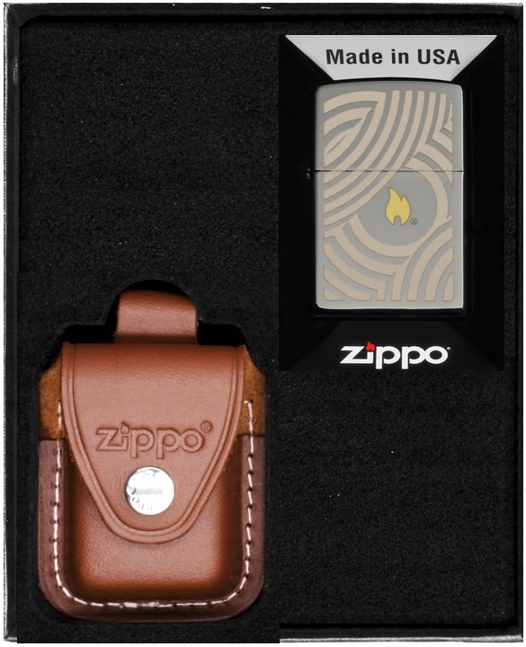 Sada Zippo Zapalovač Flame And Circles Design 2 dárkový No4