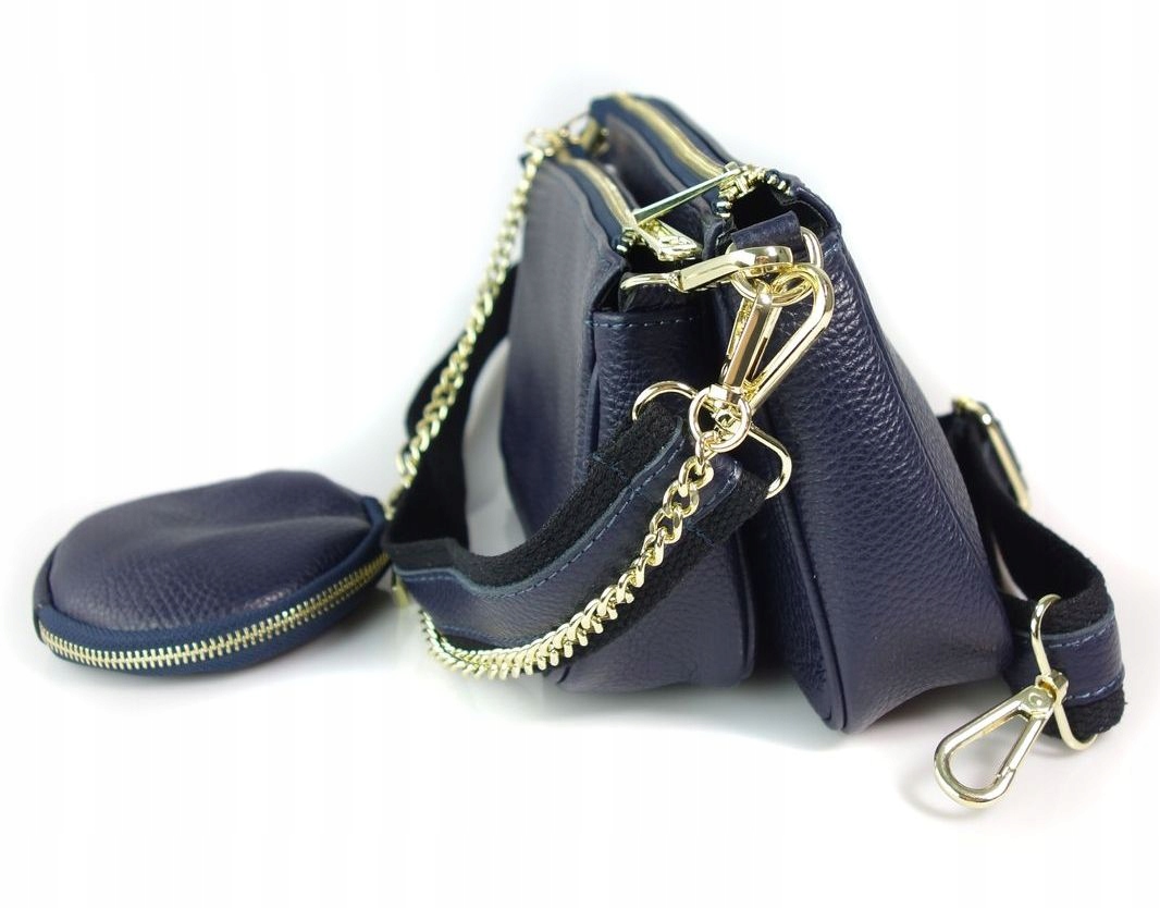 

Włoska listonoszka Vera Pelle 3 w 1 złote okucia