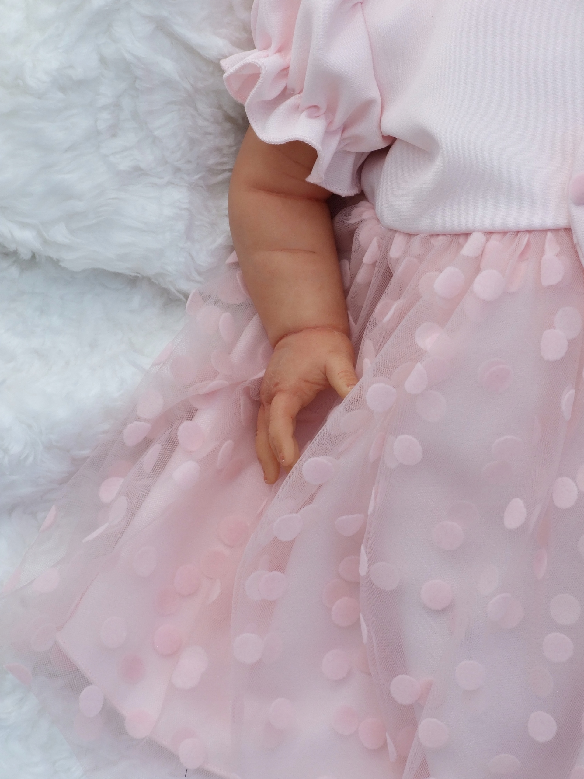 Sukienka dla dziewczynki do CHRZTU różowa 62r Kolor różowy