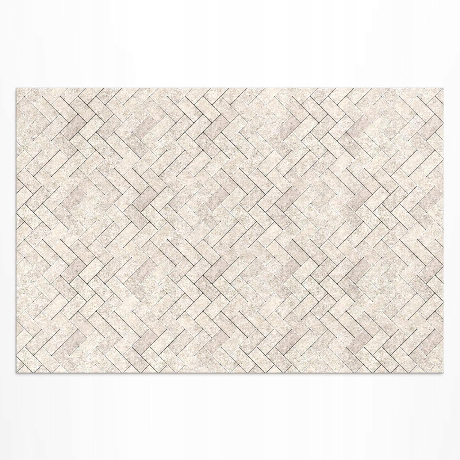 Ozdobný balkónový vinylový koberec Kamenná jedľa s dlažobnými kockami 180 x 120 cm