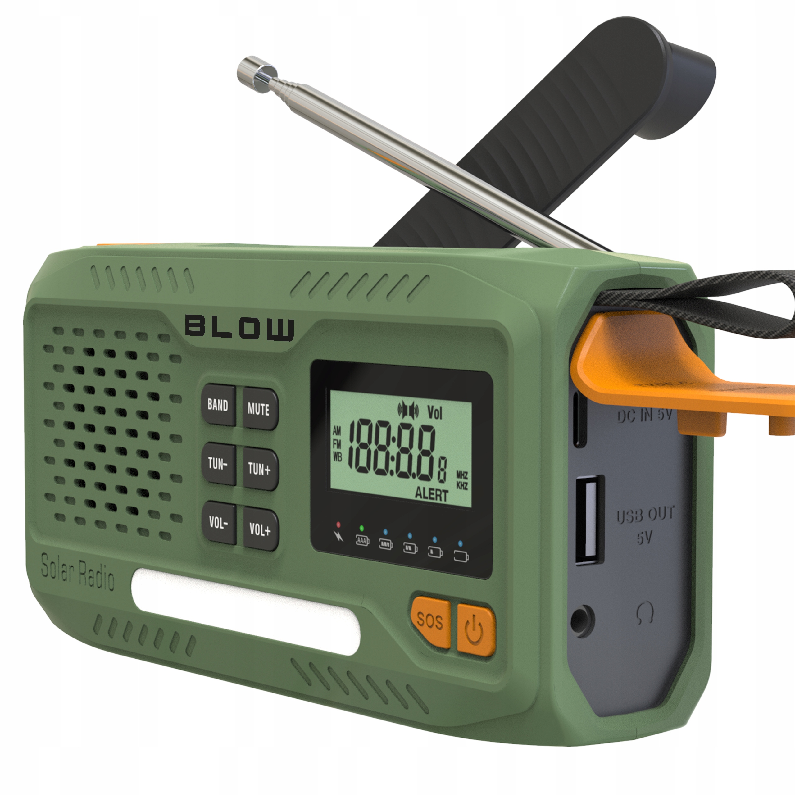 Přenosné Rádio Do Kuchyně, Na Stavbu, Solární, Svítilna, Powerbanka 4500mAh, Dynamo