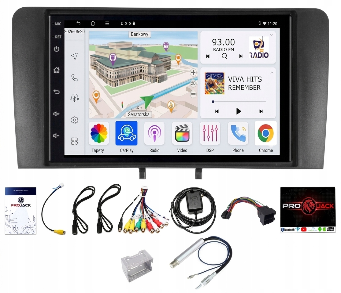 Rádio Navigácia Carplay Android Usb Wifi Bt Audi A3 8P 2003-2012 4GB 64GB