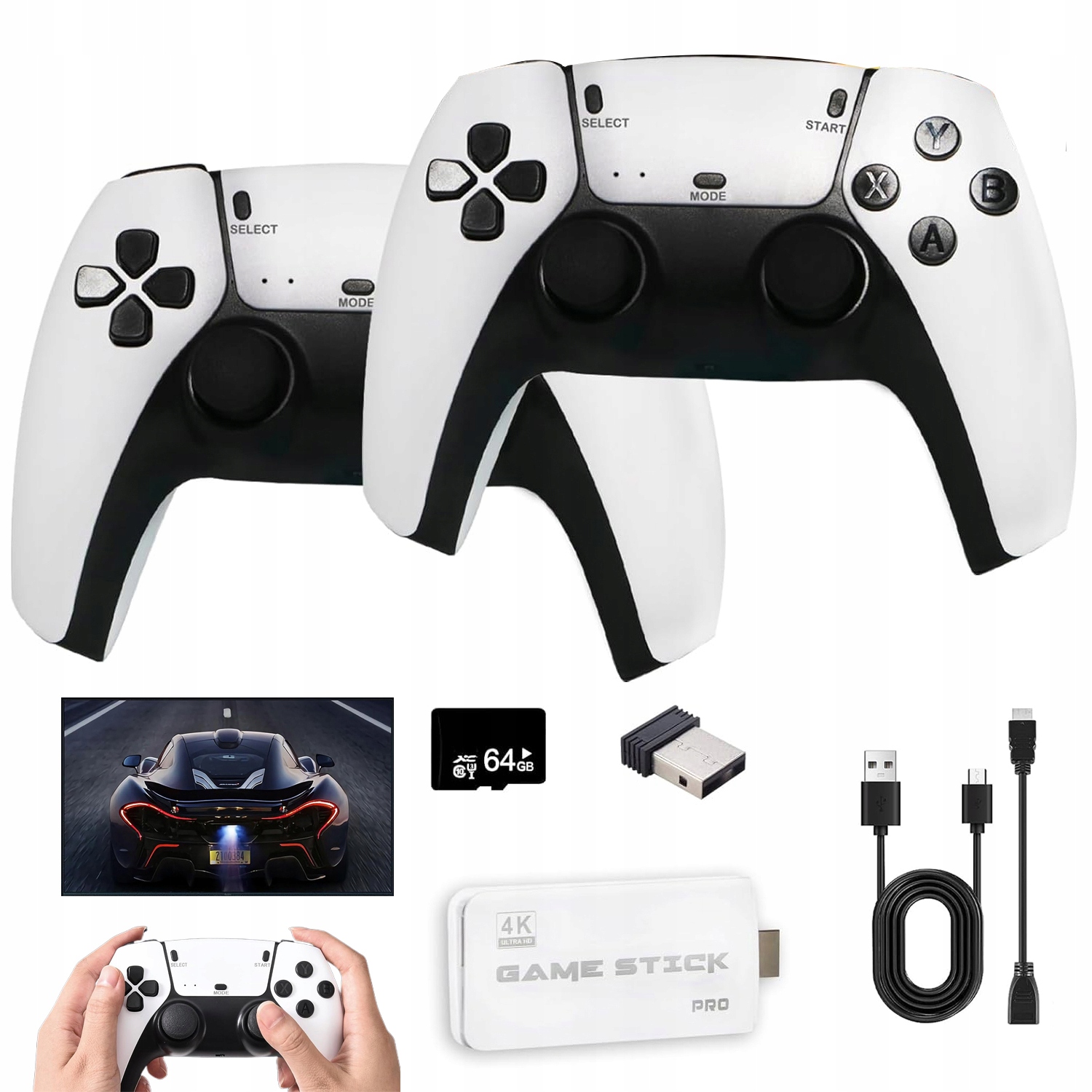 Bezdrátová Herní Konzole V Retro Stylu Pro Videohry Hdmi Se 2 Ovladači
