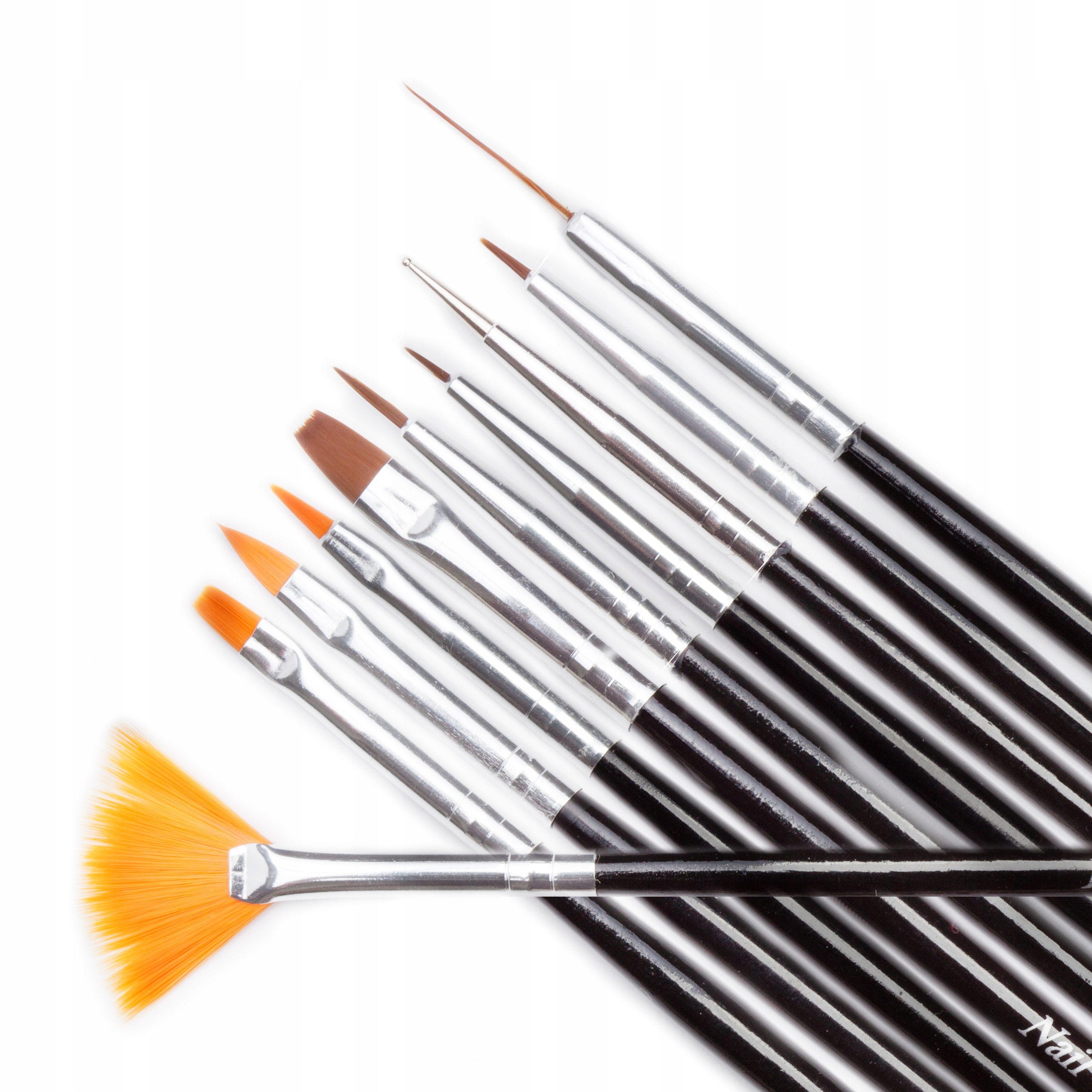 

Komplet pędzelków do zdobień do manicure 10 sztuk