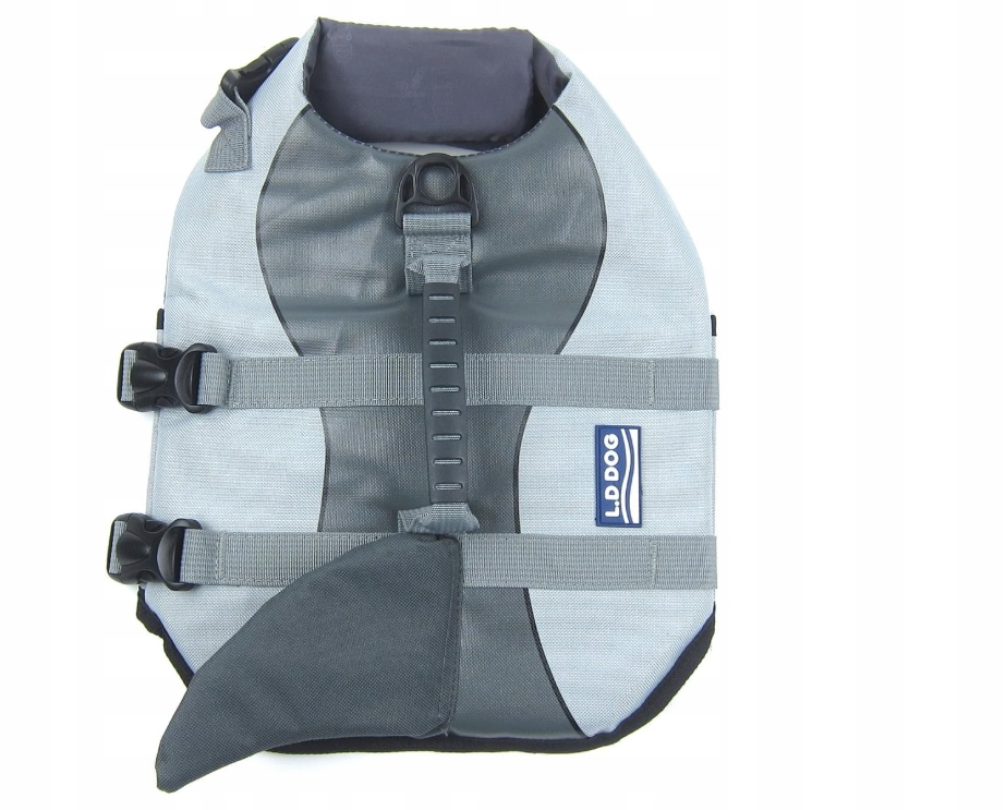 Levně Záchranná vesta pro psa žralok tmavě šedá, velikost S