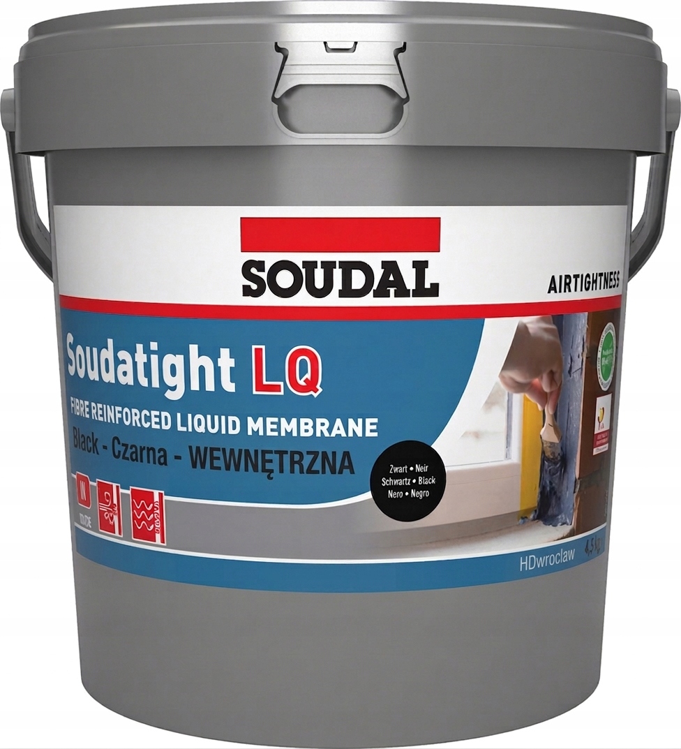 Soudal Sws Soudatight Lq czarna płynna membrana 4,5kg ciepły montaz