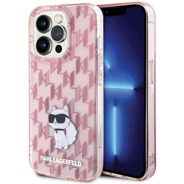 Etui Karl Lagerfeld Monogram Choupette do iPhone 15 Pro Max, różowe