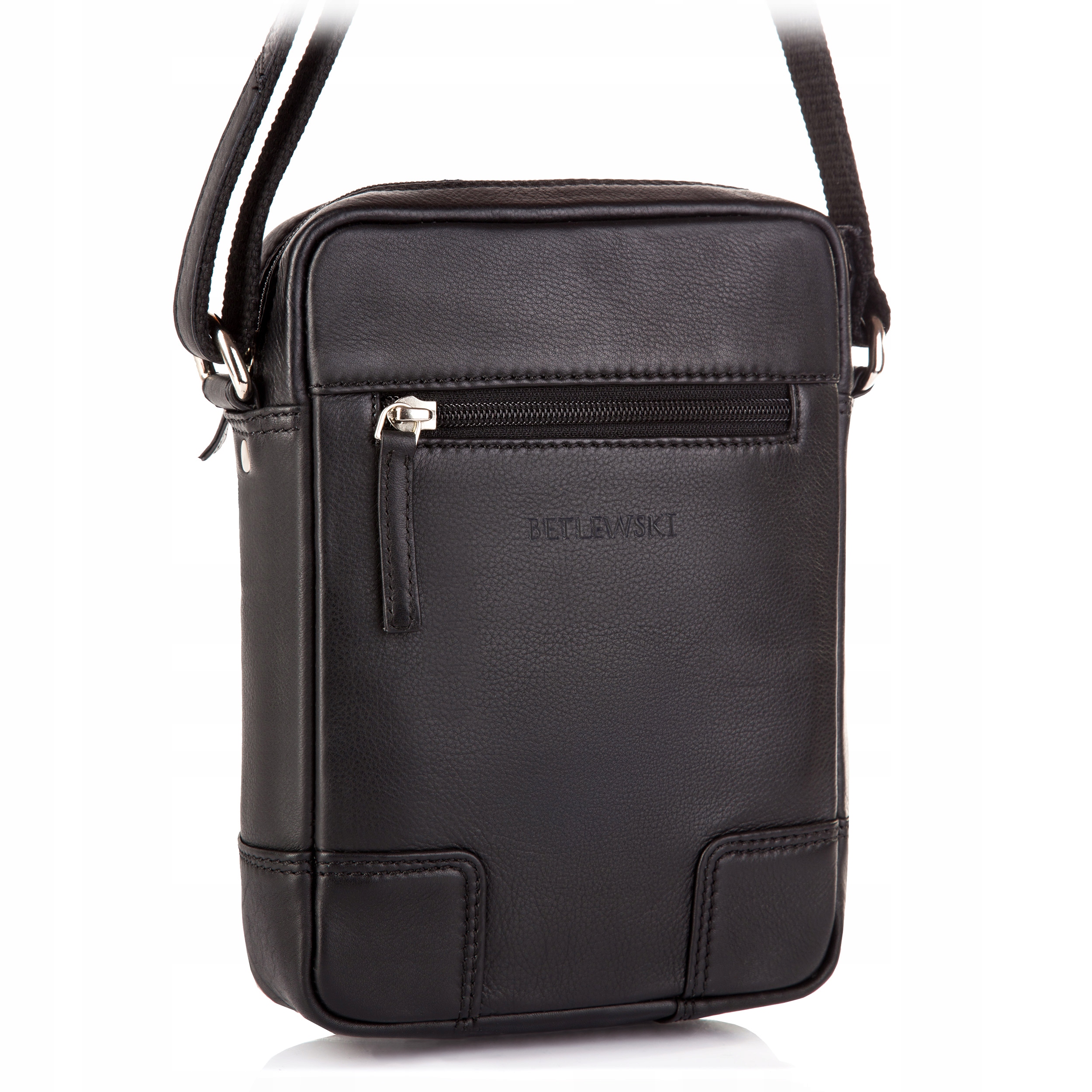 Betlewski Pánská kožená taška přes rameno, pohodlná, prostorná taška