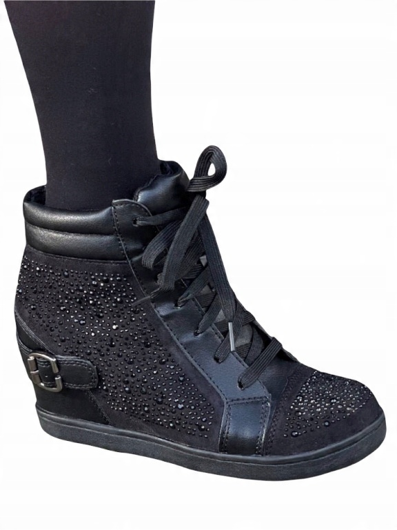 

Sneakersy Na Koturnie Botki Czarne E9X21-2 41