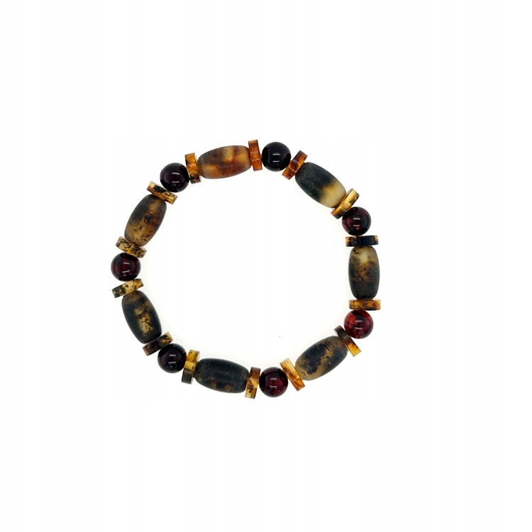 Pánský náramek z jantaru různého tvaru