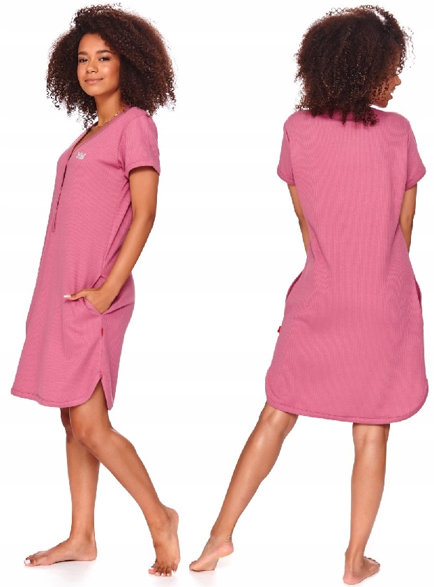 Těhotenská košile na kojení pro maminku Doctor Nap rozepínací, růžová, velikost S