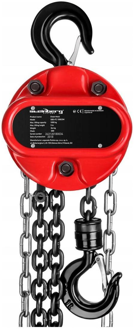 RĘCZNY WYCIĄGNIK 1000KG/3M STEINBERG 10030375 - narzędzie do podnoszenia