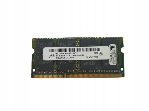 Pamięć Ram 8GB DDR3 Sodimm PC3L 10600S 1333MHz