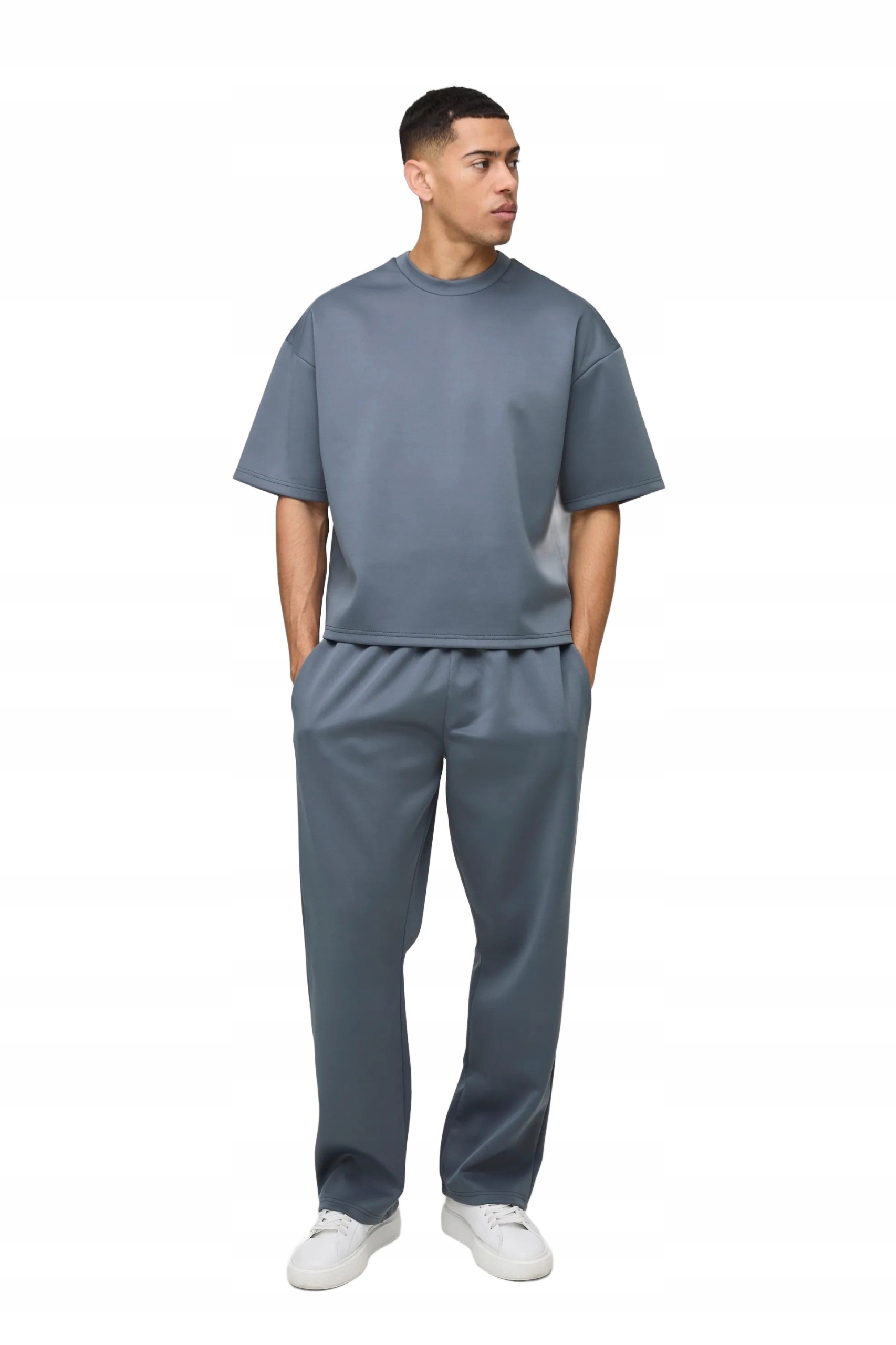 Boohooman Pánská Tepláková Souprava Šedá S Krátkým Rukávem S Z3A