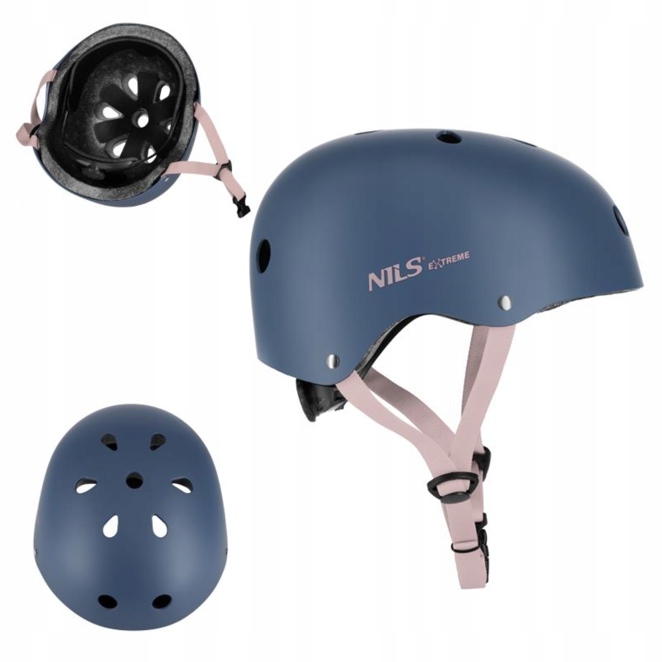 Regulowany kask rozm. XS(48-52CM) na rower rolki szary dziecięcy Nils