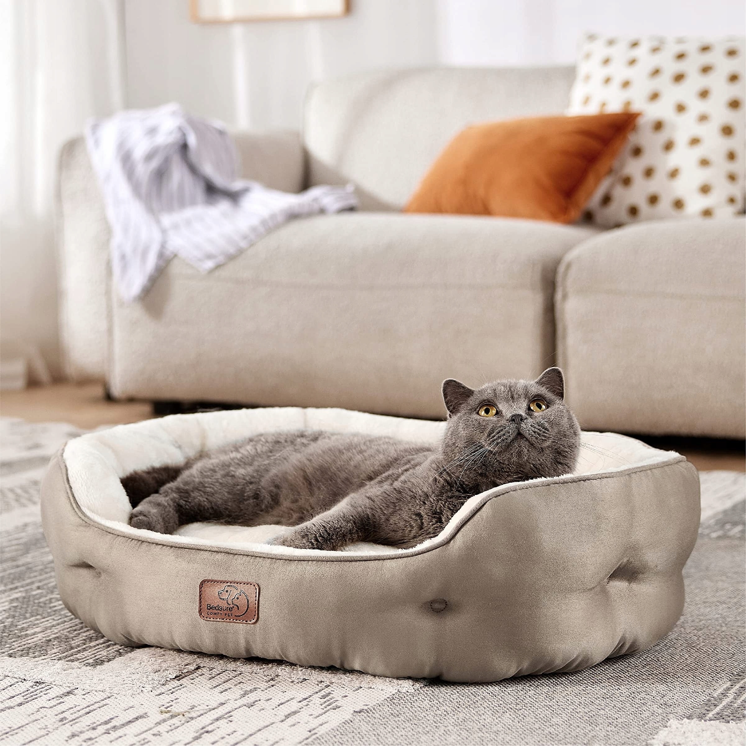 BedSure Okrągłe Legowisko Dla Kota 63x53 CM Medium — miniatura 8