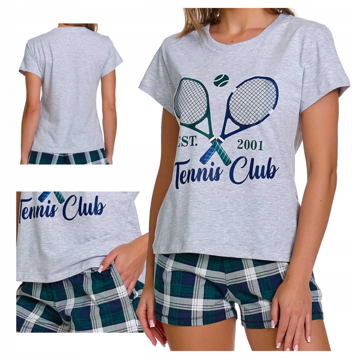 Doctor Nap Piżama damska bawełniana krótki rękaw Pm 7400 tennis plus 2XL