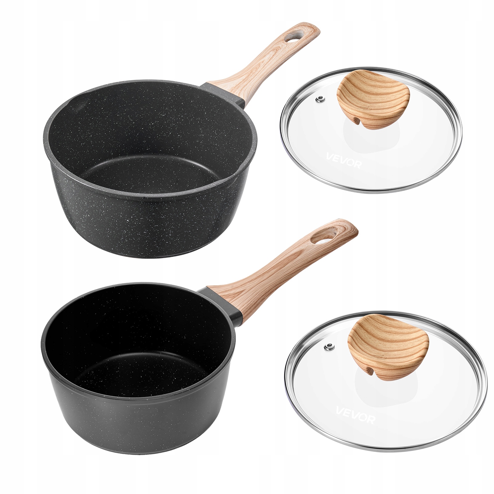 Sada Hrncov Vevor S Nepriľnavým Povrchom A Sklenenou Pokrievkou 1.42 L