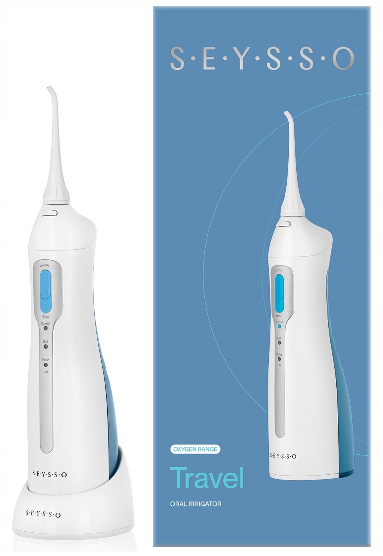 Irygator dentystyczny Seysso Oxygen Travel bezprzewodowy do zębów 3 dysze