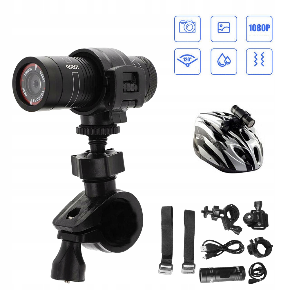 Mini Sportovní Kamera, Videokamera Na Cyklistickou Helmu, Voděodolnost 1080P Hd