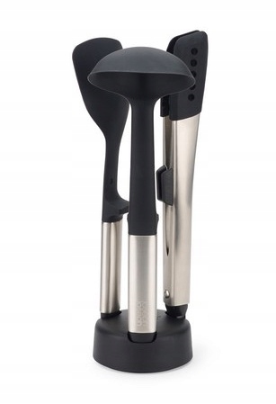 Joseph Joseph Elevate Silikonové kuchyňské doplňky na stojanu 4 ks, černá barva