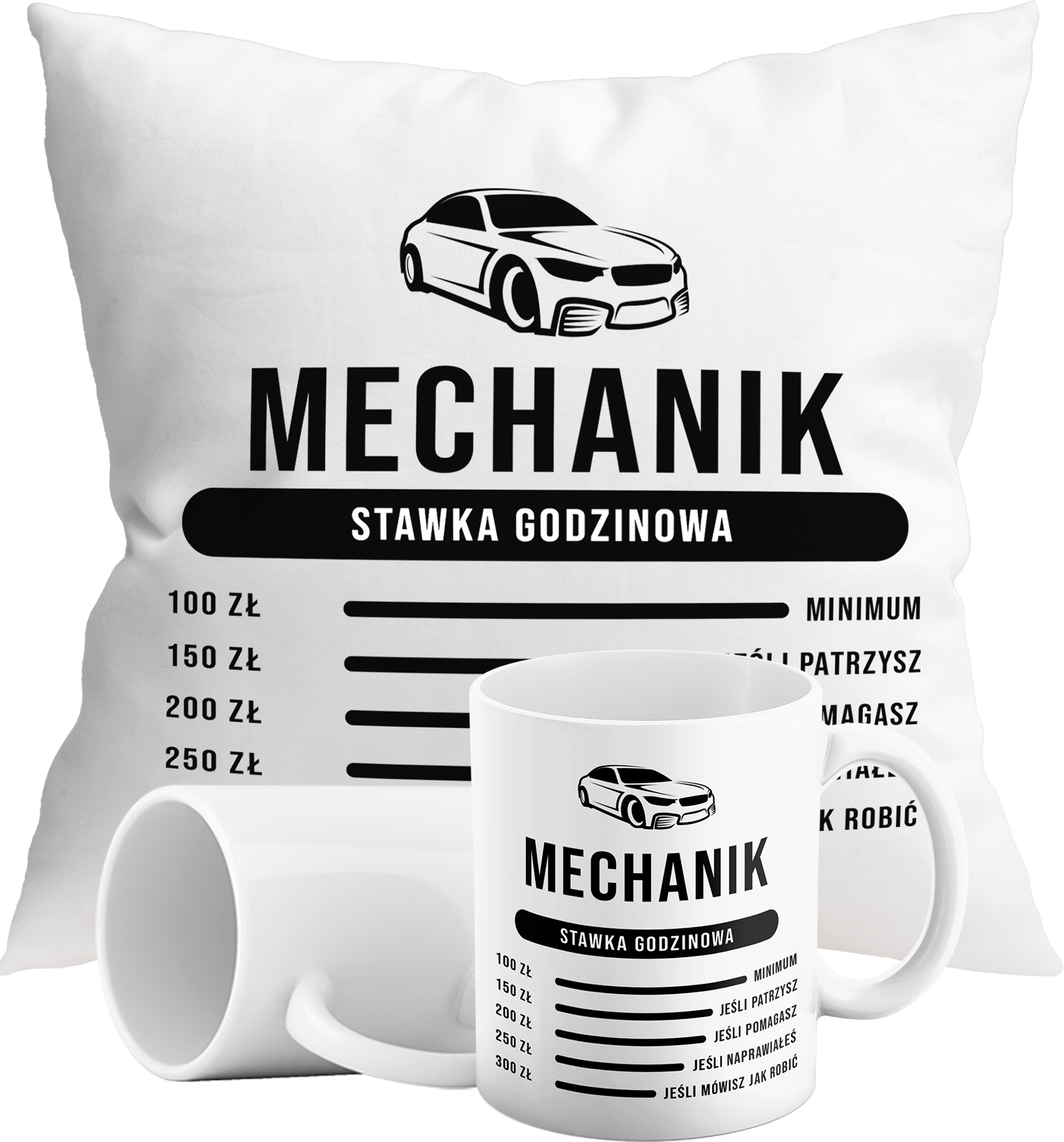 

Zestaw Kubek+poduszka Mechanik Stawka Parodia
