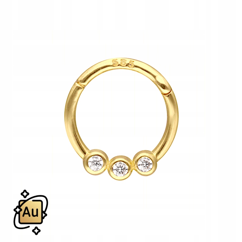 Zlatý ozdobný Clicker kolečko 14K Au 585 1,2/8 mm