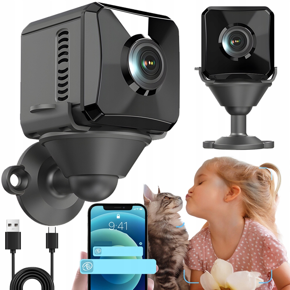 Mini Kamera Skrytá Špionážní Wifi Full Hd Detekce Monitorování Kamera