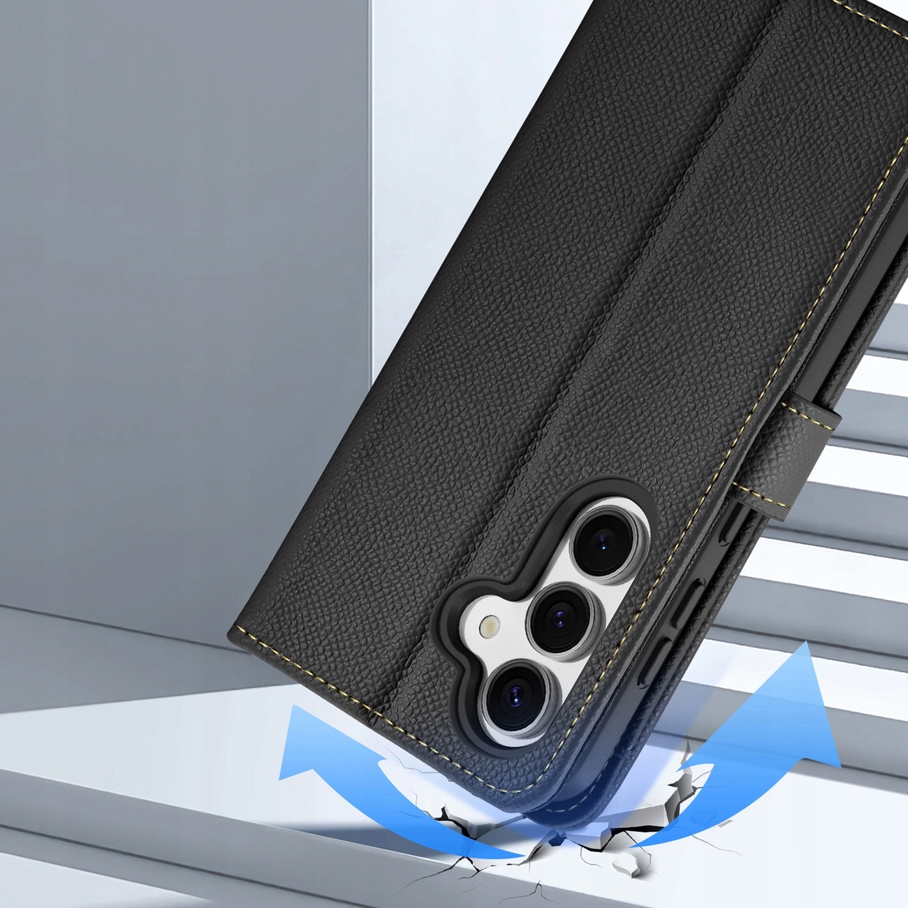 Etui skórzane Dux Ducis Lawa na Samsung Galaxy S25+ z odłączanym czarne