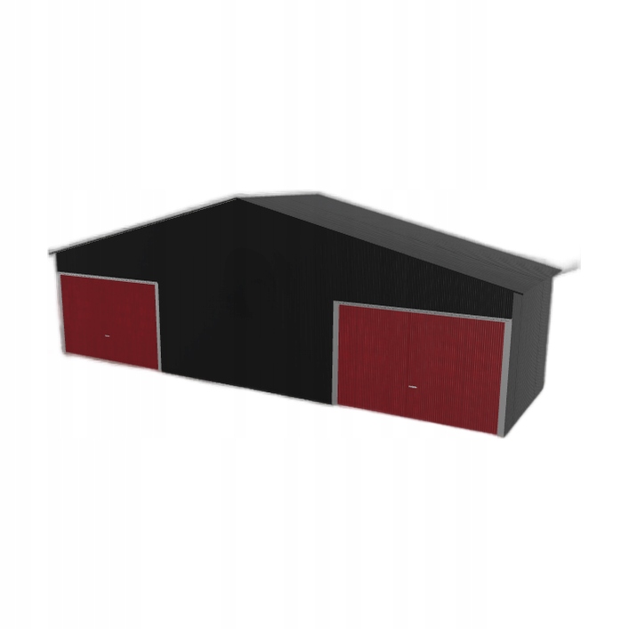 Plechová garáž 10x3 m dvoupolohová, dvoupolohová, černá
