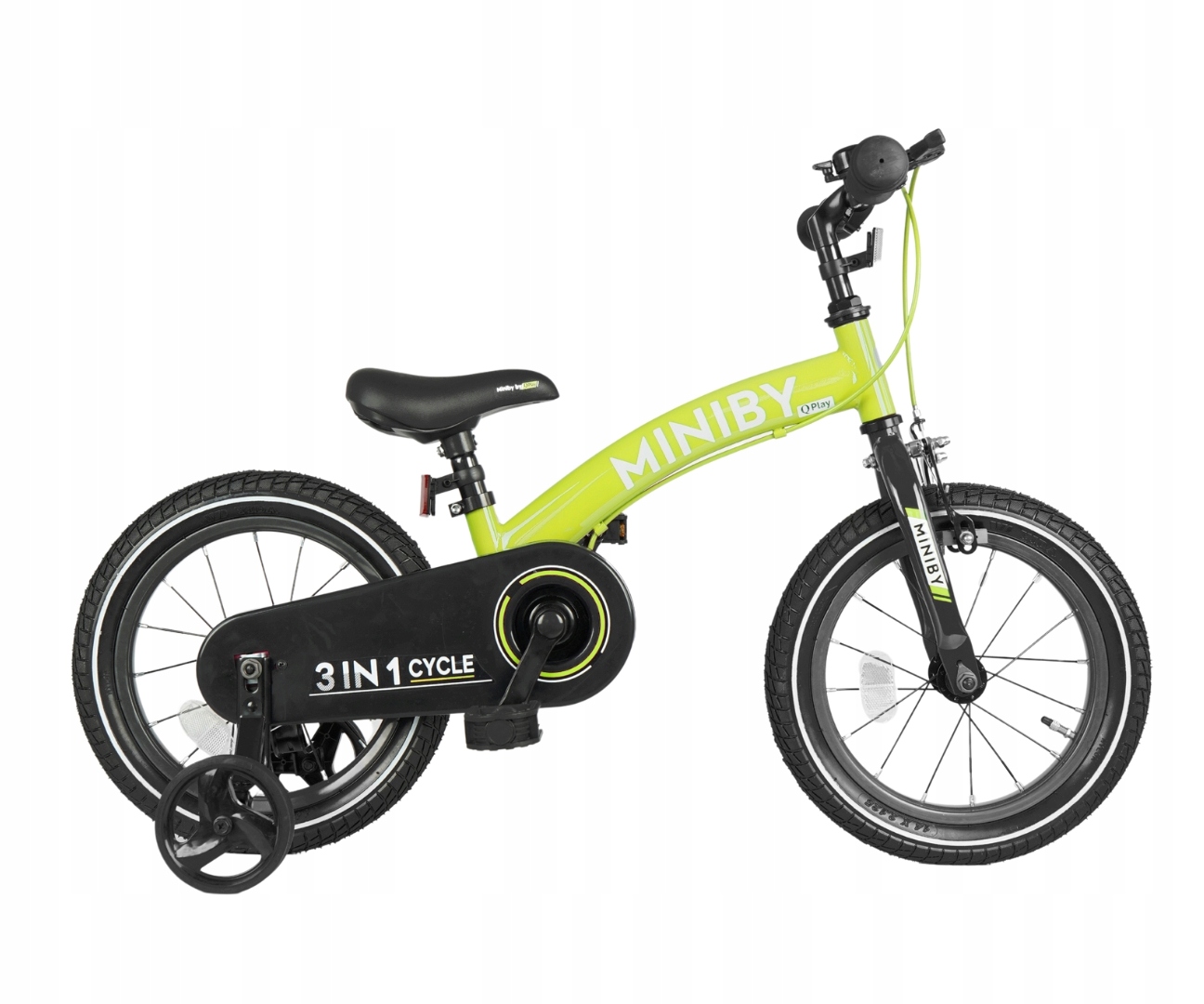 Wielofunkcyjny Rowerek Dla Dzieci Qplay Miniby Zielony Green Boczne Kółka